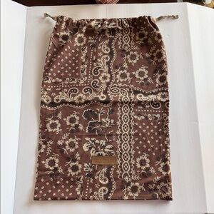 Double D Ranch Brown Floral drawstring bag